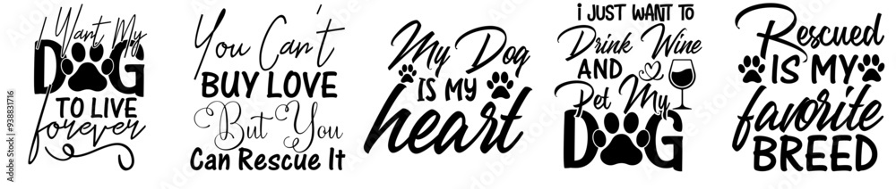 Simple Dog Quotes, Labels And Badges Collection Vector Illustration for Sticker, Social Media Post, Infographic Simple Dog Quotes, Labels And Badges Collection Vector Illustration for Sticker, Social Media Post, Infographic