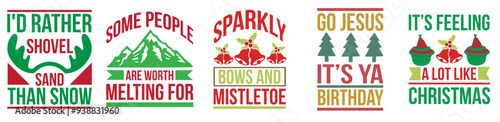 Decorative Christmas Quotes, Inscriptions Pack Vector Illustration for Packaging, Gift Card, Flyer