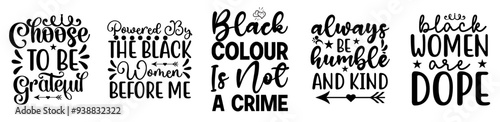Vibrant Black Girl Trendy Retro Style Illustration, Typographic Emblems Bundle Vector Illustration for Decal, Advertisement, Infographic