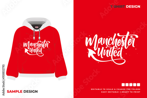 manchester united lettering sweater design