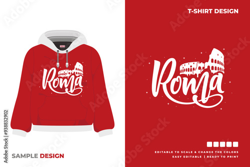roma lettering art sweater design
