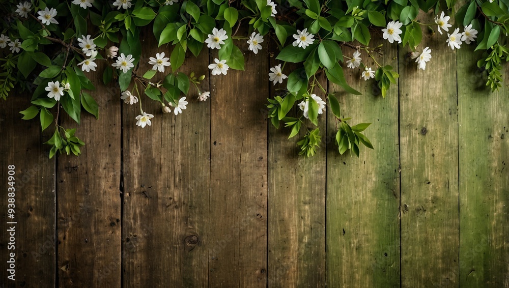 wooden background photo with plant decoration with spring theme made by AI generative wooden background photo with plant decoration with spring theme made by AI generative