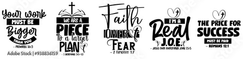 Colourful Christian Calligraphy, Phrases Bundle Vector Illustration for Printable, Postcard, Advertising