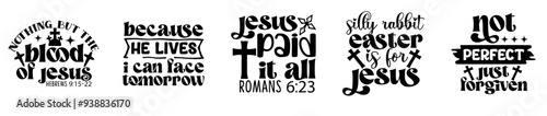 Photos Elegant Christian Jesus Religious Typographic Emblems, Invitation Set Vector Ill
