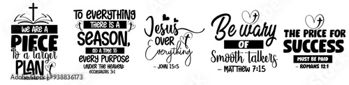 Creative Christian Calligraphy, Inscriptions Pack Vector Illustration for Decal, Greeting Card, Mug Design