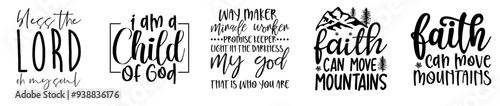 Cute Christian Labels And Badges, Calligraphy Pack Vector Illustration for T-Shirt Design, Vouchers, Motion Graphics