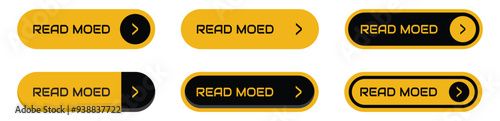 Read more buttons. Read more button for website design. Call for action buttons. Modern colorful buttons collection. Vector illustration.