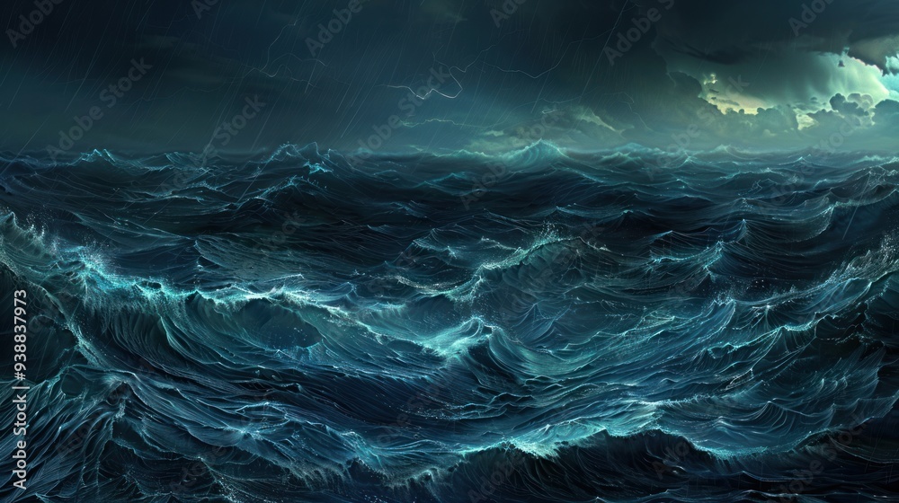 dark ocean with large waves a stormy sky dark ocean with large waves a stormy sky