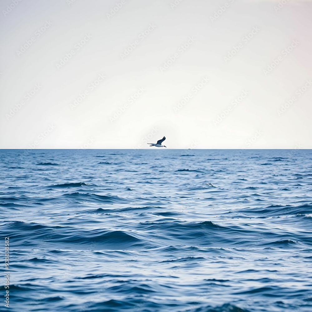 Naklejka premium Bird on the ocean