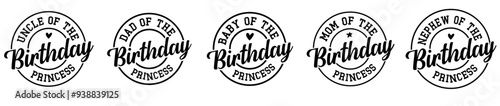 Colourful Birthday Queen Labels And Badges, Phrases Bundle Vector Illustration for Bookmark, Brochure, Greeting Card