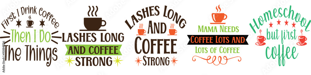 Modern Coffee Typographic Emblems, Typography Set Vector Illustration for Printing Press, Stationery, Infographic Modern Coffee Typographic Emblems, Typography Set Vector Illustration for Printing Press, Stationery, Infographic