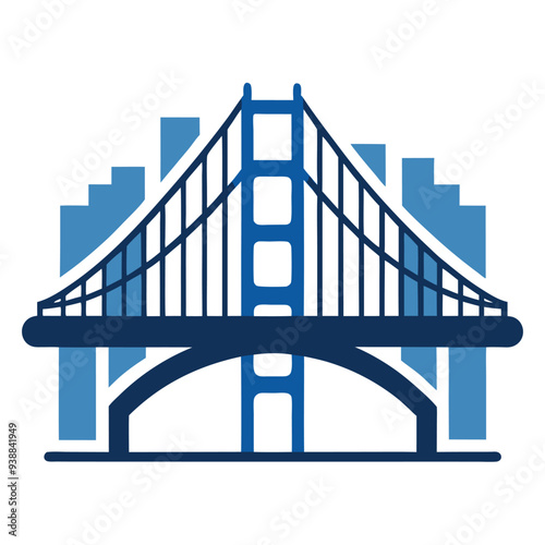 Bridge construction company vector logo design – strong, bold emblem representing structural engineering, infrastructure, architecture, and civil construction firms