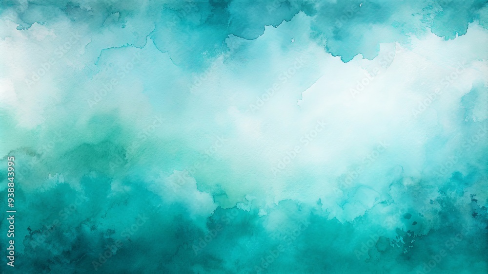 Abstract teal watercolor brushstrokes creating a textured background Abstract teal watercolor brushstrokes creating a textured background