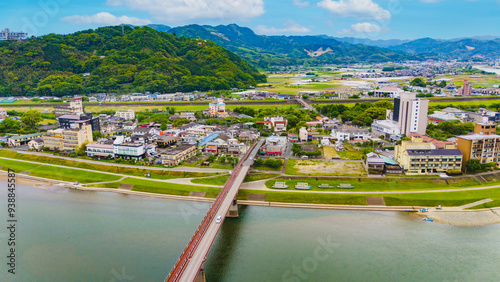 日本の「原鶴大橋」の空撮 photo
