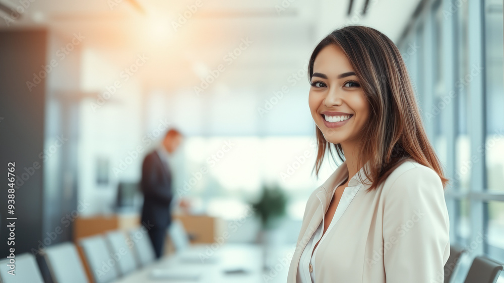 Portrait of a Smiling Businesswoman in a Modern Office Portrait of a Smiling Businesswoman in a Modern Office