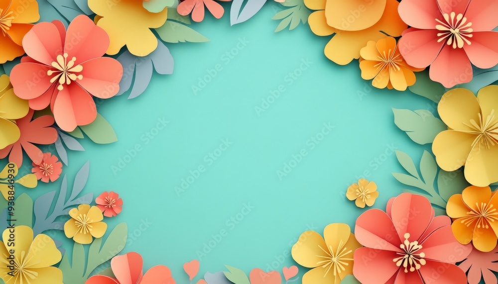 Paper Flowers Background.