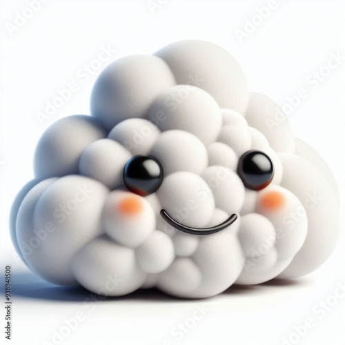 cloud with a smile on a white background