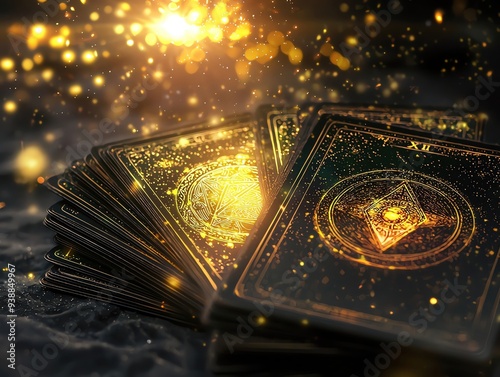 Astrological business advice, tarot theme with glowing data streams