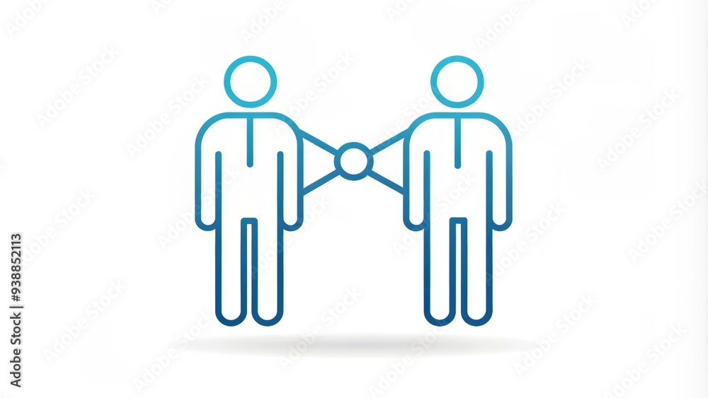 A Line Icon Depicting Two Connected, Stylized Human Figures Facing Away From Each Other, Symbolizing Respect And Interconnectedness. A Line Icon Depicting Two Connected, Stylized Human Figures Facing Away From Each Other, Symbolizing Respect And Interconnectedness.