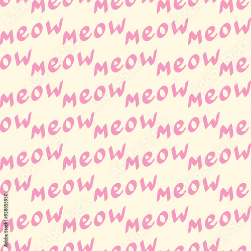 Funky quote meow pattern. Funny quote pattern