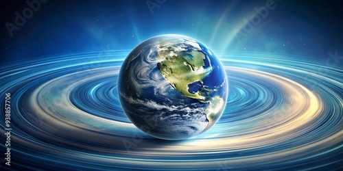 Fototapeta Naklejka Na Ścianę i Meble -  A mesmerizing stock photo of the earth spinning in a circular motion