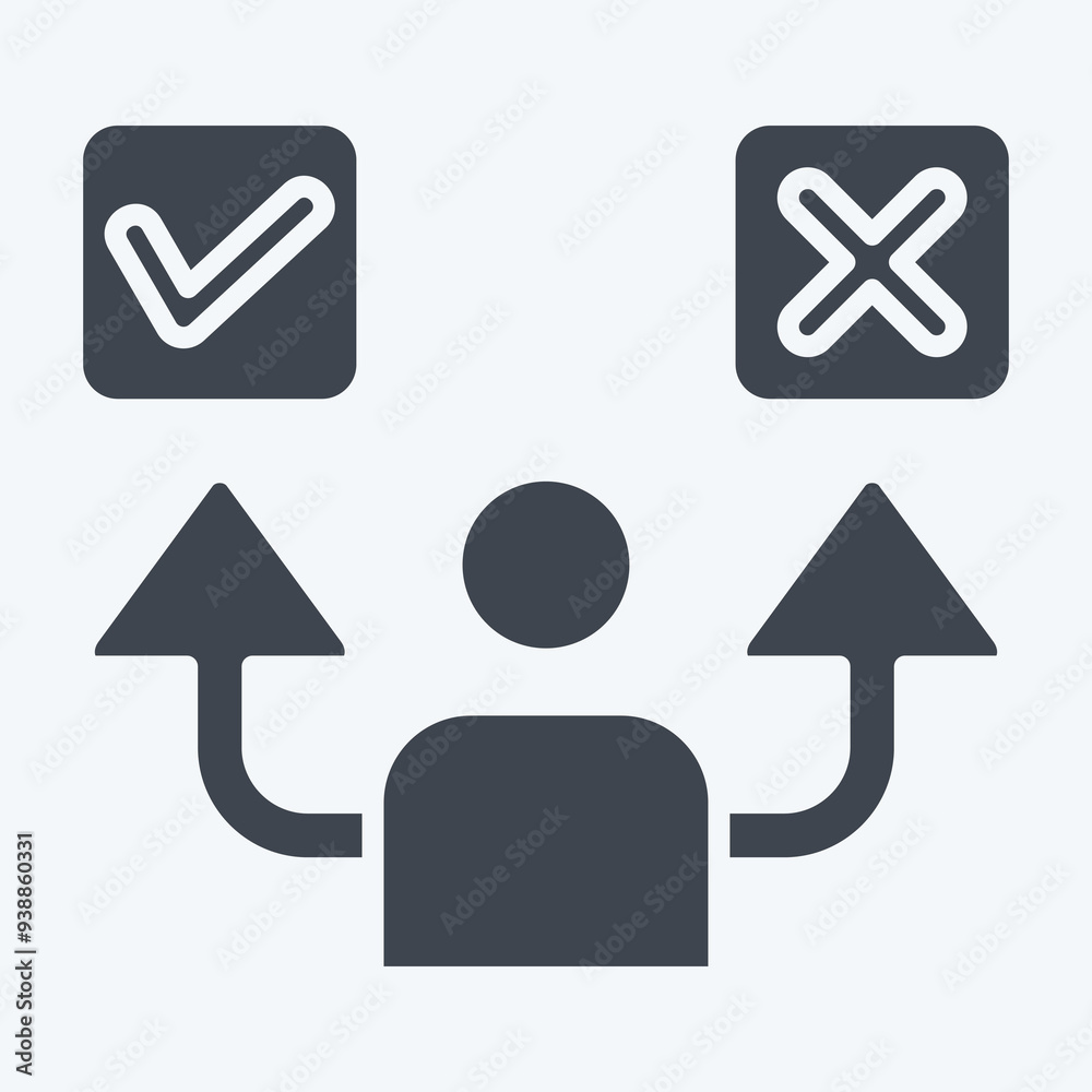 Icon Decide. related to Choice symbol. glyph style. simple illustration
