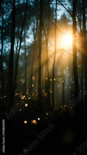 Sunbeams through the Forest