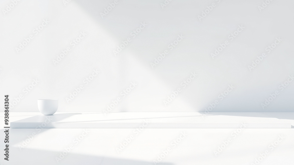 Obraz premium Minimalist White Product Display Platform
