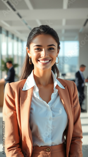 Portrait of a Smiling Businesswoman in a Modern Office Free Download Portrait of a Smiling Businesswoman in a Modern Office - GFXLoad