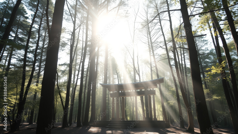 Fototapeta premium Sunbeams in the Woods