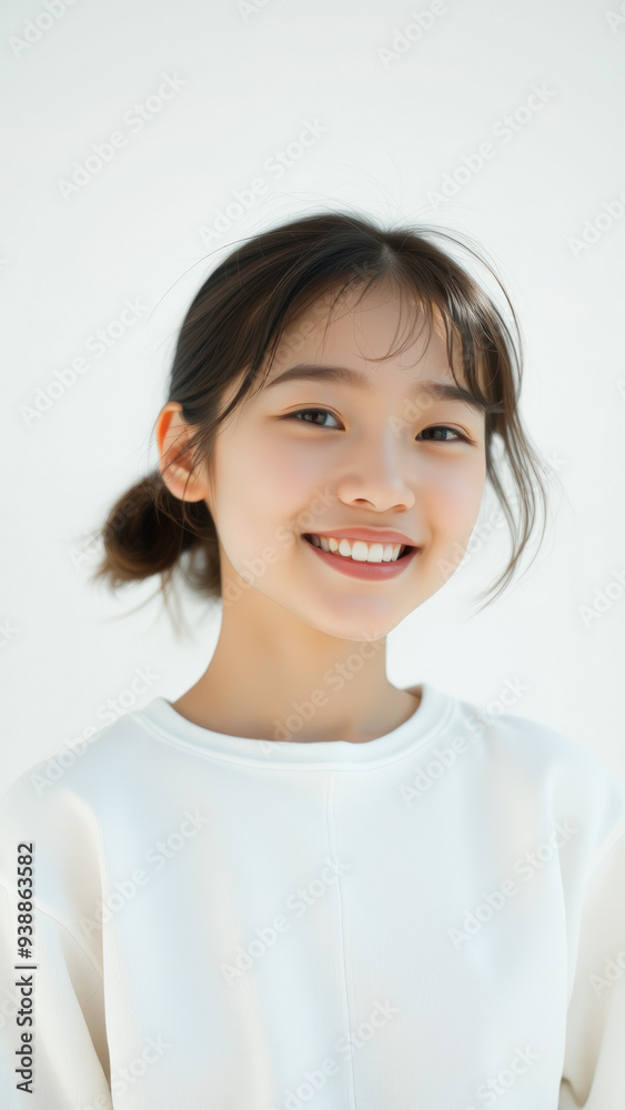 Portrait of a smiling young woman with brown hair Portrait of a smiling young woman with brown hair