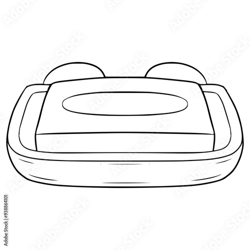 soap in soap holder illustration hand drawn outline vector