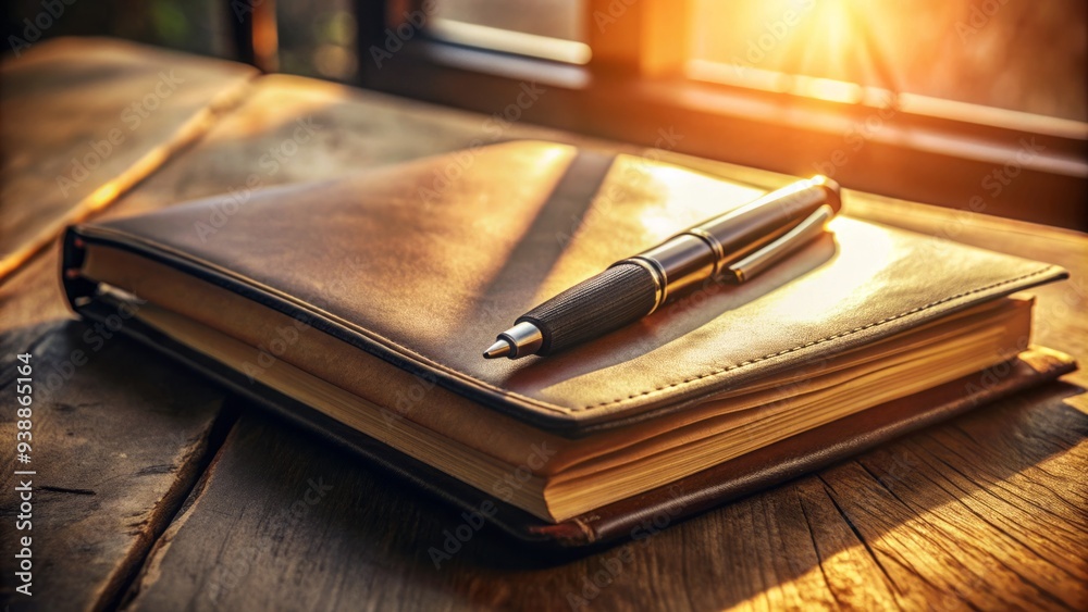A solitary black pen lies diagonally across a worn, leather-bound journal, surrounded by scattered papers and a hint of morning sunlight. A solitary black pen lies diagonally across a worn, leather-bound journal, surrounded by scattered papers and a hint of morning sunlight.