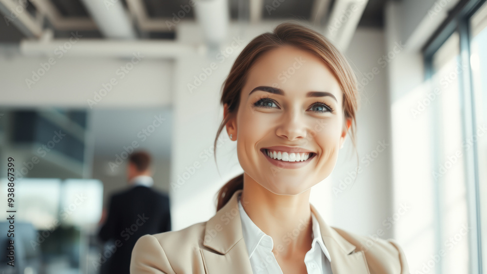 Fototapeta premium Portrait of a smiling businesswoman in an office