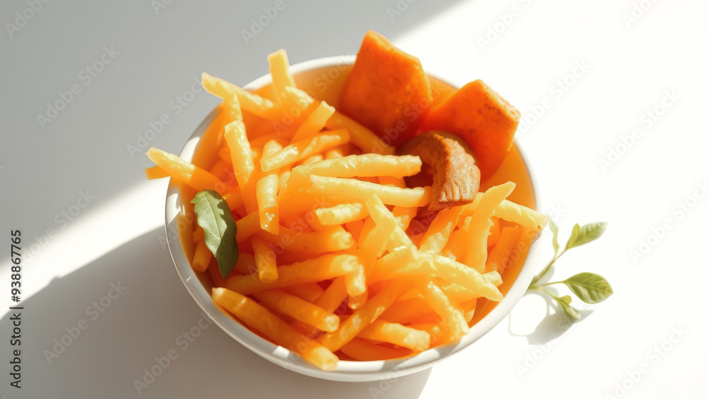 Bowl of yellow snacks Bowl of yellow snacks