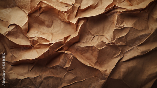 Wallpaper Mural Close-up of crumpled brown paper creating a textured background. Torontodigital.ca