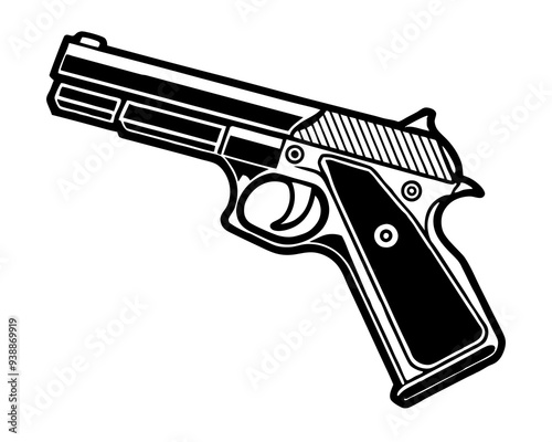 pistol silhouette vector illustration