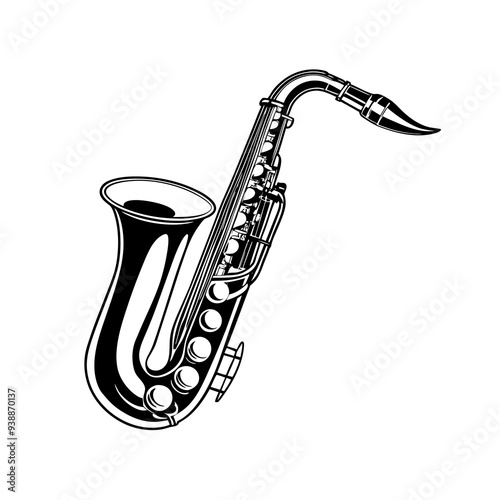 saxophone silhouette vector illustration