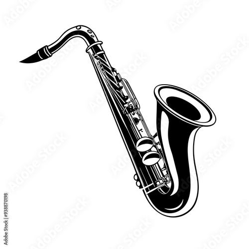 saxophone silhouette vector illustration