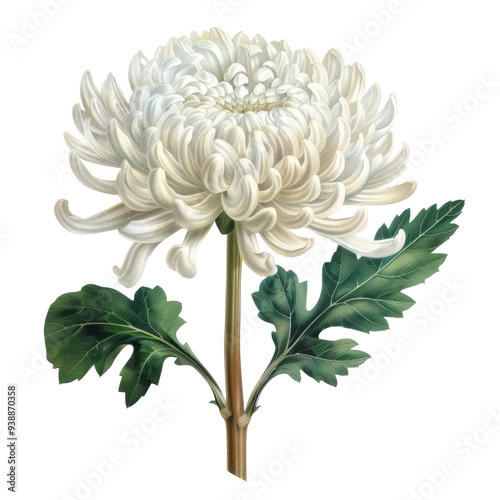 Beautiful white chrysanthemum flowers isolated on a white background photo