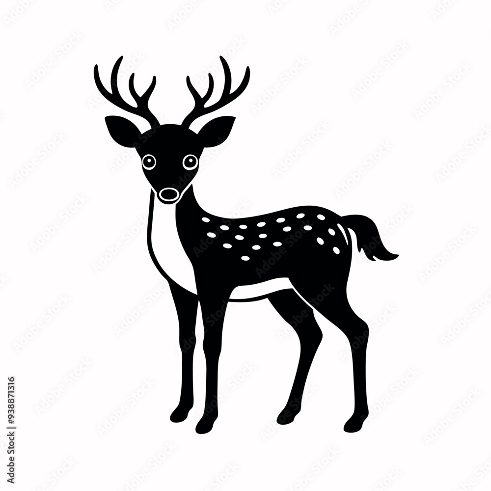 Obraz premium Deer silhouette vector illustration style.