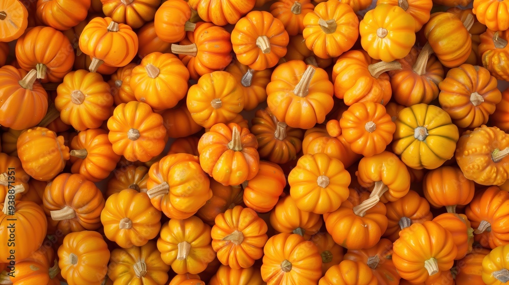 Vibrant Mini Orange Pumpkin Background Perfect for Autumn and Halloween Themes Vibrant Mini Orange Pumpkin Background Perfect for Autumn and Halloween Themes
