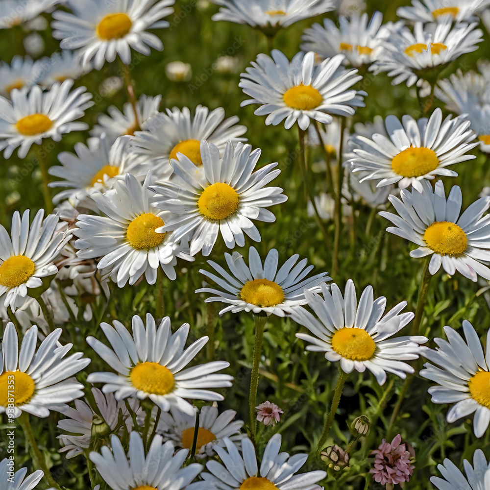 Fototapeta premium Nature beauty in colors meadow daisy blossom