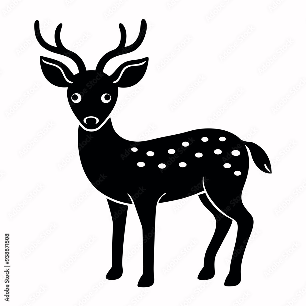 Obraz premium Deer silhouette vector illustration style.