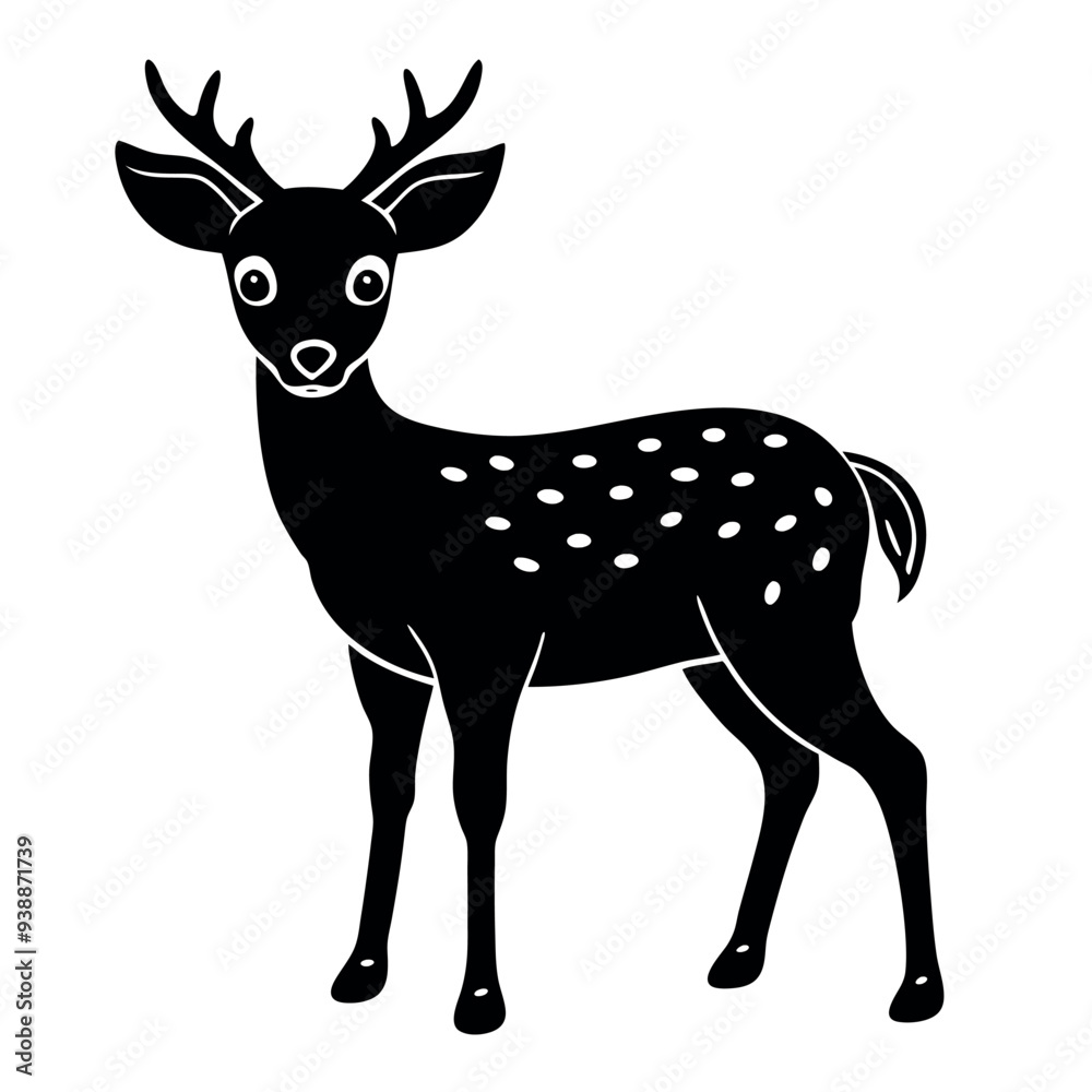Obraz premium Deer silhouette vector illustration style.
