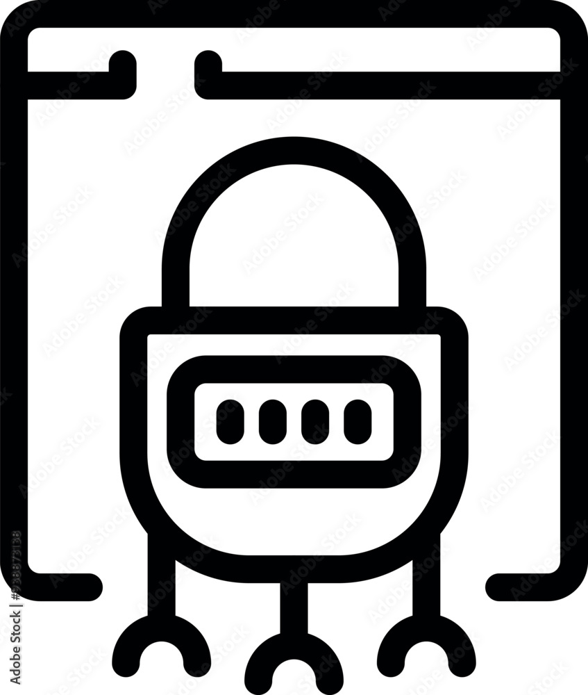 Combination lock is securing a website login page, representing online security and data protection Combination lock is securing a website login page, representing online security and data protection