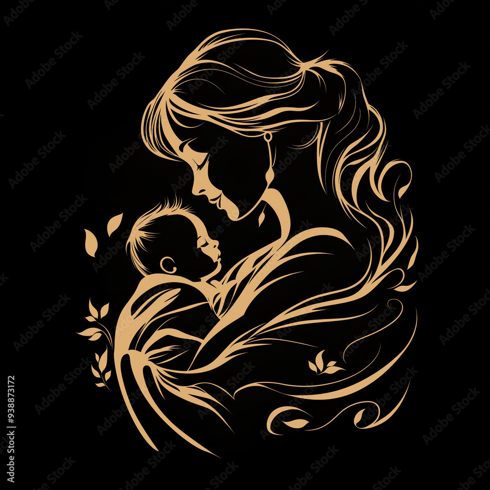 Mother and Baby Silhouette Vector Art | Perfect for Logo Design, Monograms, and Emblems in Banners, Billboards, and T-Shirt Printing Mother and Baby Silhouette Vector Art | Perfect for Logo Design, Monograms, and Emblems in Banners, Billboards, and T-Shirt Printing