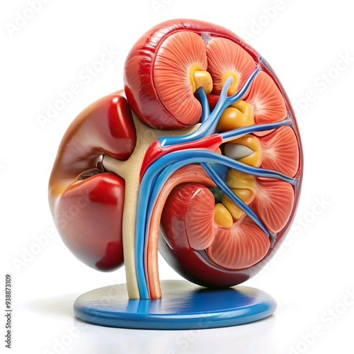 kidney human model for edducation, isolated on white background photo