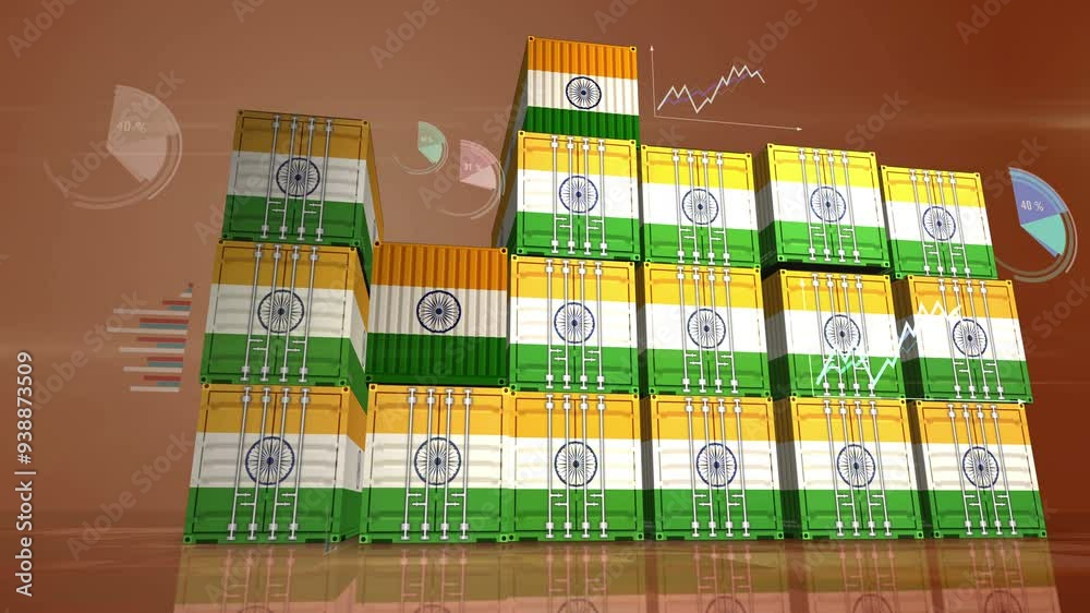 India export production and import containers cargo with business ...