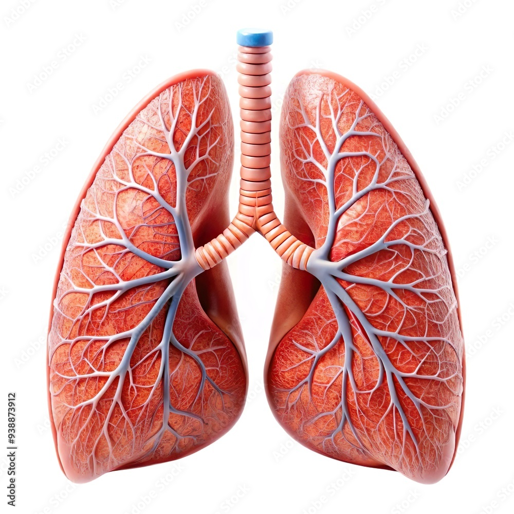 lungs human model for education, isolated on white background lungs human model for education, isolated on white background